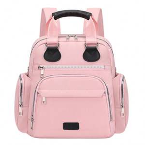 Mochila Pañalera Pequeña con 13 Bolsillos, Puerto de Carga USB, Bolsa Impermeable, 3 Bolsillos Térmicos y Correas para Cochecito - Product Image 2