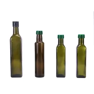 green glass bottle 250 ml for wine olive oil glass bottle 250ml silk printing free sample