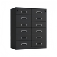Armoire de rangement de bureau en gros, armoire courte en acier avec 12 tiroirs, casier métallique
