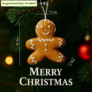 Mini adornos de hombre de jengibre de espuma hechos a mano, nuevos colgantes DIY para decoración del hogar, vacaciones festivas, artesanía de Navidad, pastel de Donut - Product Image 2