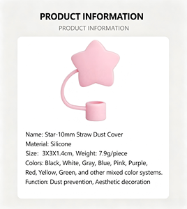 Protectores de Silicona Reutilizables para Tapas de Vasos Stanley de 0.4 Pulgadas/10 mm, Cubiertas de Silicona con Diseño de Estrella para Vasos de 40/30 oz - Product Image 5