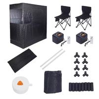 Tenda Sauna Uap Akrilik Elektrik Modern Hemlock Ukuran Penuh untuk 2 Orang, Ruang Spa Lipat dengan Jendela Transom dan Panel Kontrol Komputer
