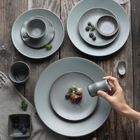 Assiette à pâtes rétro de luxe couleur unie, assiette à steak, tasse, vaisselle créative pour hôtel et restaurant, service de table pour l'après-midi