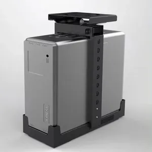 Custom Lift Computer Mainframe Hanger Stand Bracket Universal Metal PC Case Holder Under Desk Adjustable CPU Stand