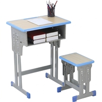 Meubles scolaires en métal réglables en hauteur, fourniture d'usine, bureau et chaise d'étudiant pour la formation et les cours