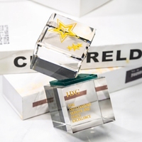Cube magique en cristal K9 transparent, gravé au laser à l'intérieur, poli, étanche, bloc carré, cube créatif, médaille, trophée pour entreprise