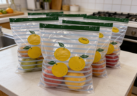 Sac refermable en PE de qualité alimentaire, imprimé sur mesure, durable et inscriptible, pour la conservation des sushis et le stockage des aliments