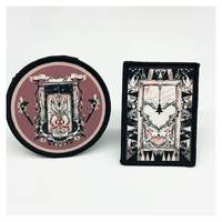 Écusson tissé thermocollant personnalisé avec pliure d'extrémité, lavable, couleur et taille personnalisées, design personnalisé, badge logo de marque, applique pour vêtements