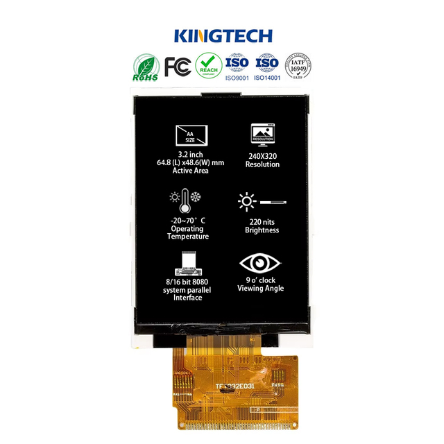 3.2 Inch Touch LCD Display 240x320 Resolution TFT ILI9341 Driver IC Resistive Touch I2C 39 Pin LCD Screen Module