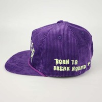 Casquette Snapback Vintage en Velours Côtelé à Visière Plate, Broderie Œil Horreur Gothique, Style Skateboard Urbain Y2K Punk, Design Personnalisé