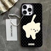 Coques de téléphone portable mignonnes et abordables à motif chat pour iPhone 17 Air 16 15 Plus Pro Max 14 13 12 11 X – Housse de protection antichute et antichoc