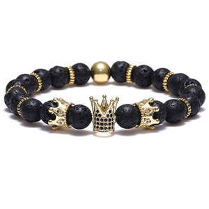 Imperial Crown Bead Bracelet King&amp;<strong>Queen</strong> Luxury Charm Couple Jewelry <strong>Gift</strong> for Women Men - Product Image 4
