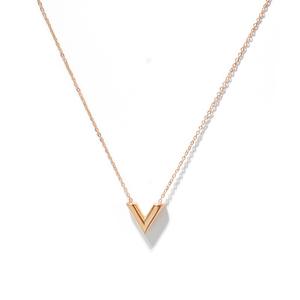 Collar con colgante en forma de V para mujer y niña, joyería de oro de 18k para el Día de San Valentín de eBay, gran oferta - Product Image 1