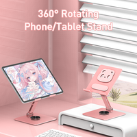 Support de tablette pour ordinateur de bureau, rotation à 360°, support pliable pour tablette, compatible avec iPad iPhone 18 Duo