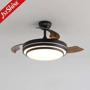 1stshine LED Ventilateur de Plafond Usine 42 Pouces <span class=keywords><strong>3</strong></span> PC Lames Télécommande Noir Rétractable Ventilateur de Plafond Lumière - Product Image 1