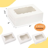 Boîtes de boulangerie blanches recyclables avec fenêtre pour biscuits, chocolats, beignets, cupcakes, muffins et desserts, idéales pour un cadeau de la Saint-Valentin