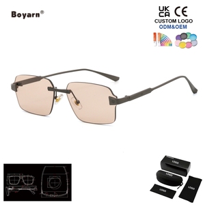 Gafas de Sol Cuadradas Clásicas Sin Montura Boyarn Fashion para Hombre, Gafas de Sol Modernas de Lujo para Mujer, Logotipo Personalizado, Lentes de Sol de Alta Calidad - Product Image 5