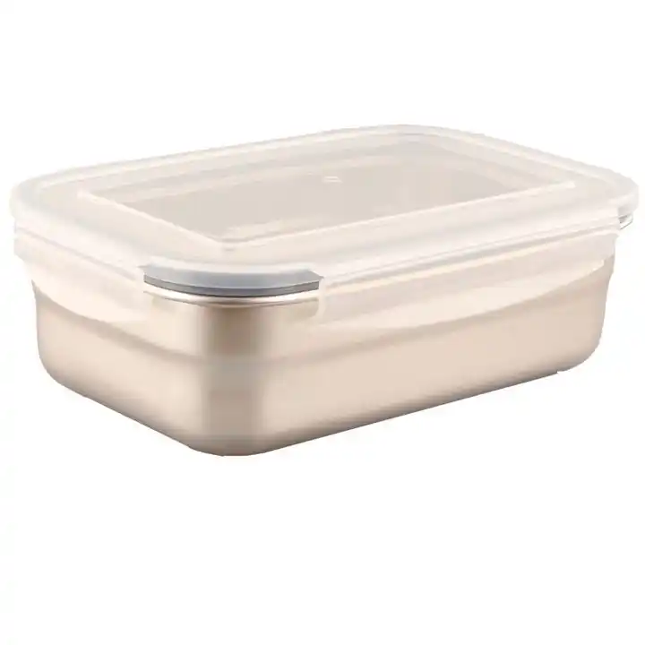 Hot Sale Reusable Snack Food Container Metal Food Storage Containers  Rectangle Stainless Steel Lunch Box With Lid For Kids - Buy Hot Sale Reusable  Snack Food Container Metal Food Storage Containers Rectangle