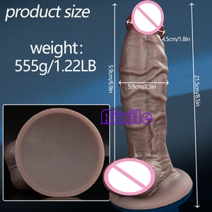 Dildo avec grande ventouse, Dildos <span class=keywords><strong>en</strong></span> silicone à double densité pour le plaisir vaginal et anal, Jouets sexuels massifs pour adultes pour hommes, femmes et gays - Product Image 6