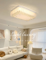 Plafonnier en cristal style plume, spectre complet, protection oculaire LED, lampe de luxe pour salon, chambre à coucher, bureau