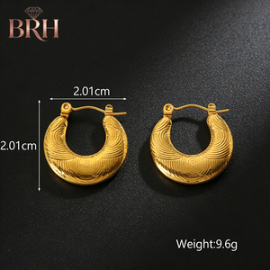 أفضل أقراط دائرية مطلية بالذهب عيار 18 قيراط، أقراط دائرية من الفولاذ المقاوم للصدأ - Product Image 3