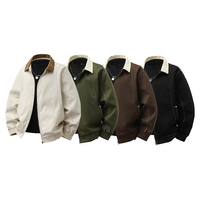 Blouson en cuir pour homme, style bomber, couleur unie, fermeture éclair, col rabattu, coupe classique, vêtements d'hiver ANTARIO