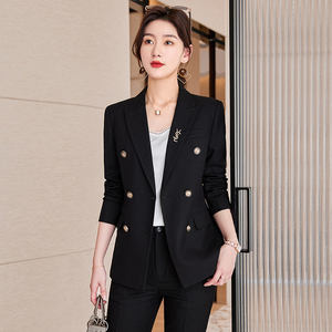 Completo da donna in tessuto pettinato <span class=keywords><strong>Blazer</strong></span> & <span class=keywords><strong>pantalone</strong></span> monopetto <span class=keywords><strong>con</strong></span> decorazione a bottone taglia XL - Product Image 4