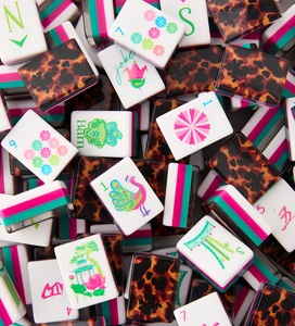 Charming Premium Acrylic Cloisonne Inspired Luxury Style Private Label <b>Mahjong</b> <b>Set</b> for Friends Gathering - Product Image 4