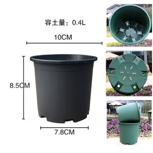 Macetas de <span class=keywords><strong>PVC</strong></span> Esmaltado Negro Grueso de Alta Calidad, Duraderas, Estilo Nórdico, para Jardín y Exteriores - Product Image 6