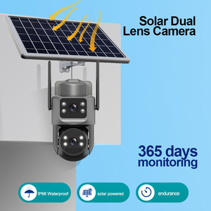 <b>Solar</b> Dual Lens <b>Camera</b> 4G Wireless Outdoor <b>Security</b> With Voice Intercom And Infrared Night Vision For Home Surveillance - Product Image 1