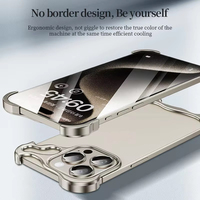 Coque de téléphone portable en alliage de titane irrégulier pour iPhone 18 17 16 15 14 Pro Max Plus 12 13 avec protection d'objectif