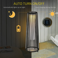 Lampes solaires de jardin, lanterne en osier tissé
