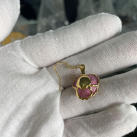 Boucles d'oreilles pendantes créatives en forme de rose plaquées or clair, bijoux artisanaux en métal pour cadeau
