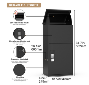 תיבת דואר נעילה חכמה דינמי סיסמא bluetetooth מרחוק נעילה תיבת משלוח הביתה עמיד למים תיבת דואר יישום קוד מפתח תיבת דואר פתוח תיבת דואר - Product Image 3