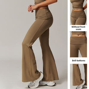 Pantalones de Yoga con cintura plegable de secado rápido para mujer, mallas de Yoga de entrenamiento para levantamiento de glúteos - Product Image 4