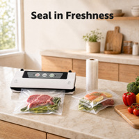 Machine à sceller sous vide électrique portable automatique pour la conservation des aliments, avec coupe-sac intégré, compacte, faible bruit, en plastique, pour usage domestique