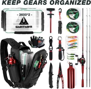 Прочный полиэфирный Многофункциональный рюкзак для рыболовных снастей прочный рыболовный мешок для хранения ящиков и снастей уличный мешок - Product Image 6