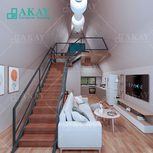 Zweistöckiges A-Rahmen-Fertighaus mit Balkon, Dreieckige Luxusvilla in Doppelschicht mit Terrassen für Fertig-Dreieckshaus - Product Image 4