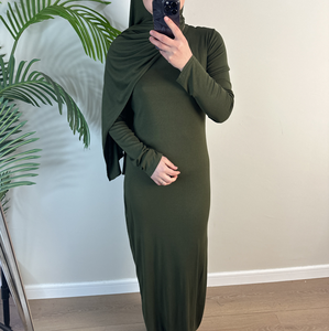 Wholesale Ramadan Dubai <strong>Tunic</strong> Modest Women's Dress Muslim Women <strong>Jersey</strong> Cotton Elastic Stretchy Breathable Handmade - Product Image 5