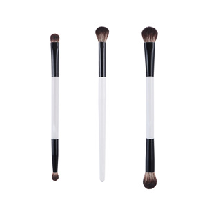 Juego de 3 brochas de doble punta para sombra de ojos, pelo sintético, mango de madera, para mezclar sombras de ojos, herramientas de maquillaje Cangzhou - Product Image 1