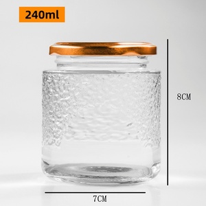 <span class=keywords><strong>Ln</strong></span> Stock 75ml 100mL 200ml 240ml Tarro de miel Tarro de mermelada Tarro de vidrio de grado alimenticio con tapa - Product Image 6