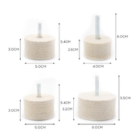 Roue et tampon de polissage professionnels en feutre de laine cylindrique personnalisables OEM avec tige de 1/4 po
