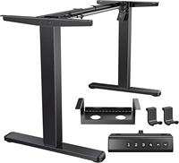 Base de station de travail en acier inoxydable réglable en hauteur Cadre de bureau électrique ergonomique convertible moderne