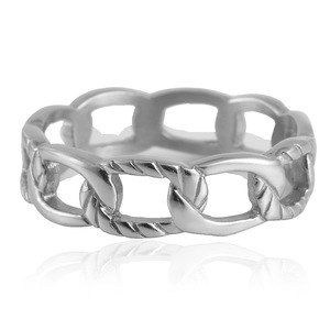 European American Style <b>Titanium</b> Steel <b>Chain</b> Ring Women's Punk Geometric Hollow Fashion Jewelry 21065 - Product Image 1