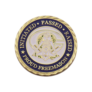 Conception personnalisée gratuite défi pièce de monnaie moulage sous pression gravure franc-maçon Logo 3D plaqué or cuisson peinture Souvenir pièce de monnaie recueillir - Product Image 2