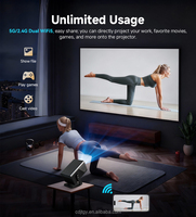Projecteur LED Keystone automatique de qualité supérieure |   Android 14 5G WiFi BT5.4 |   Home Cinéma Portable pour Visionnement en Pleine Jourée 1080P 800 Lumens ANSI