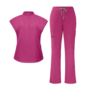 Hospital médico enfermería uniforme OEM manga corta Tops Jogger pantalones uniforme mujeres enfermera ropa médica Scrub traje - Product Image 3