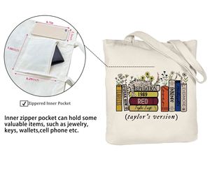 Sacs fourre-tout promotionnels populaires en toile de coton écologique réutilisables avec poche intérieure et logo personnalisé - Product Image 3