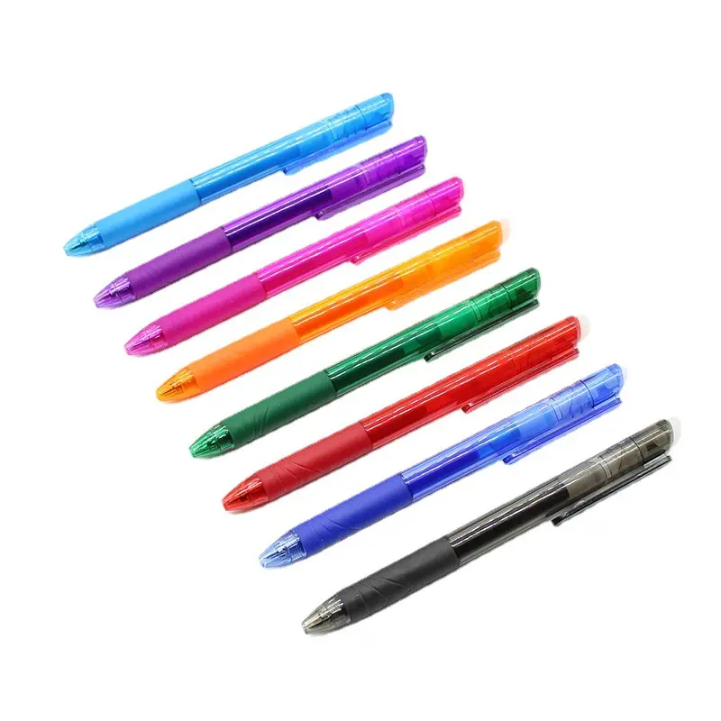 סיטונאי לוגו מותאם אישית 8 צבעים ילדי עיתונות בית הספר מחיק חום צבע כדורי עט עם heatsensitive דיו