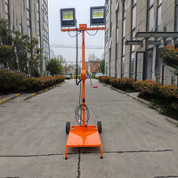 Générateur diesel portable IP65, tour d'éclairage LED blanche avec éclairage à 360° et levage manuel pour la construction en extérieur